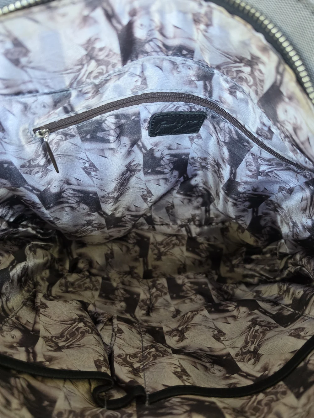 Junior Drake Gray Logo Canvas Tote with Black Leather Handles